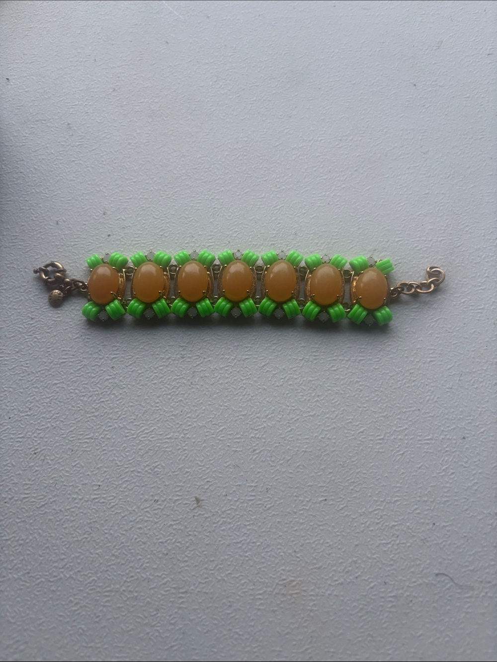 Women’s Green and Amber Beaded Statement Bracelet